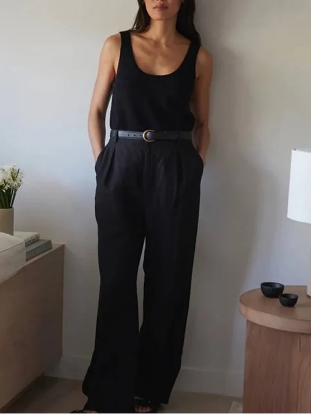 Jenni Kayne Black Kyle Linen Trousers NWT